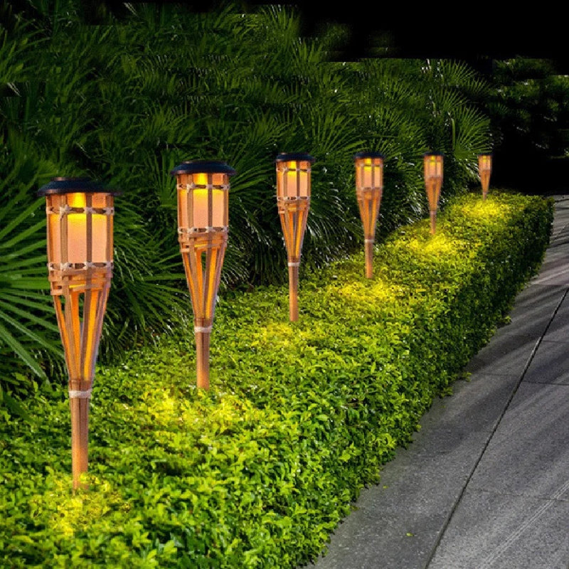 Amber Bamboo Tiki Torch Landscape Light U904848