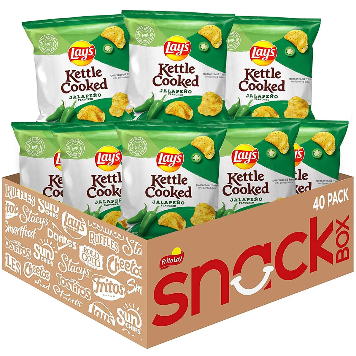 Jalapeno Flavored Potato Chips, 0.85 Ounce (Pack of 40) P64815