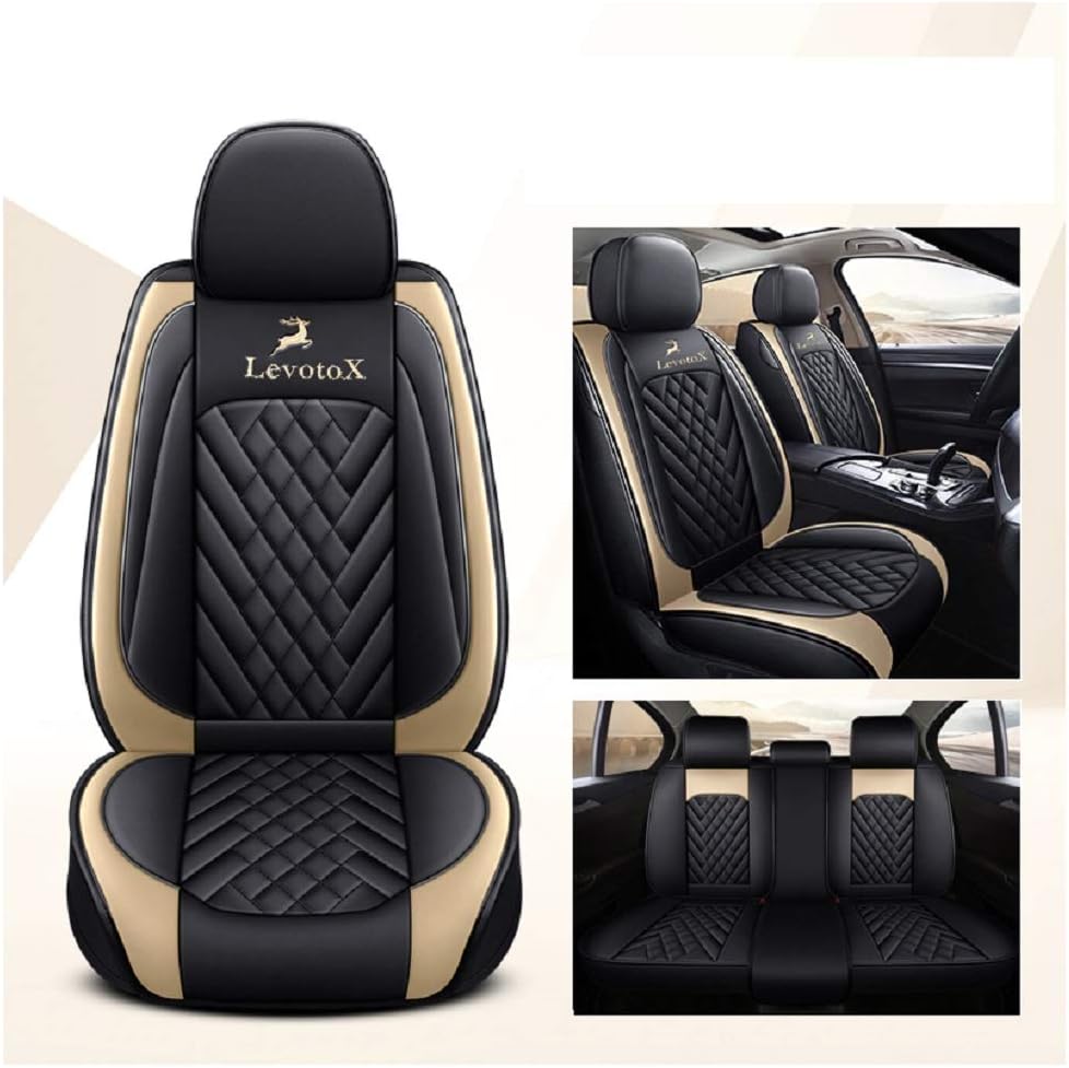 Black-Pink 5 Seats Full Set Car Seat Covers T6197