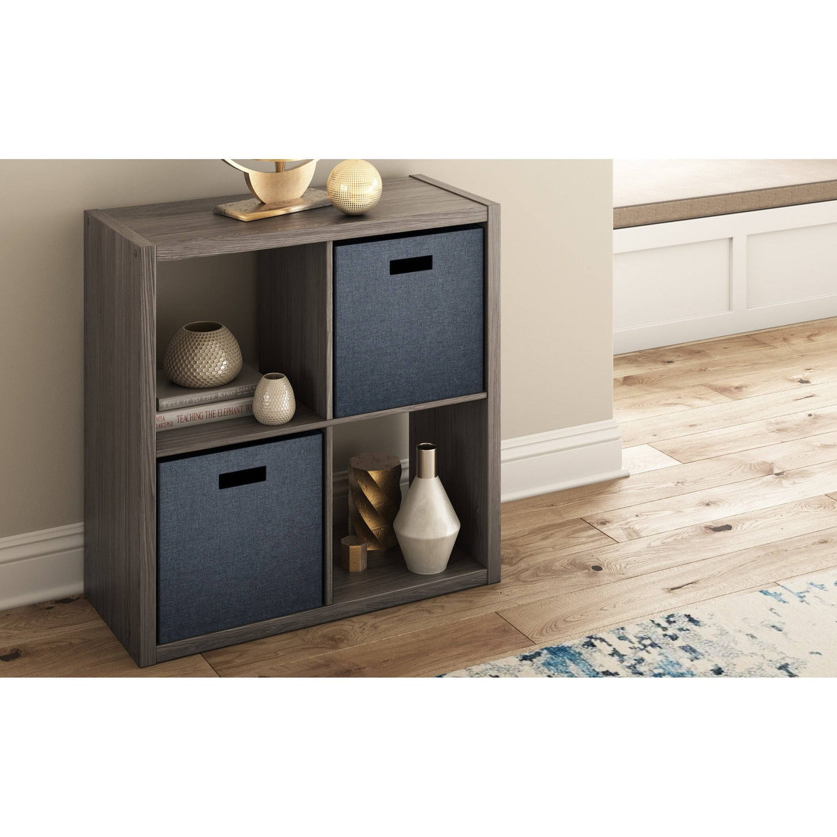 Bleached Brown Cube Bookcase Y485296