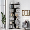 7-Tier L-Shaped Corner Bookcase with Metal Frame D3159