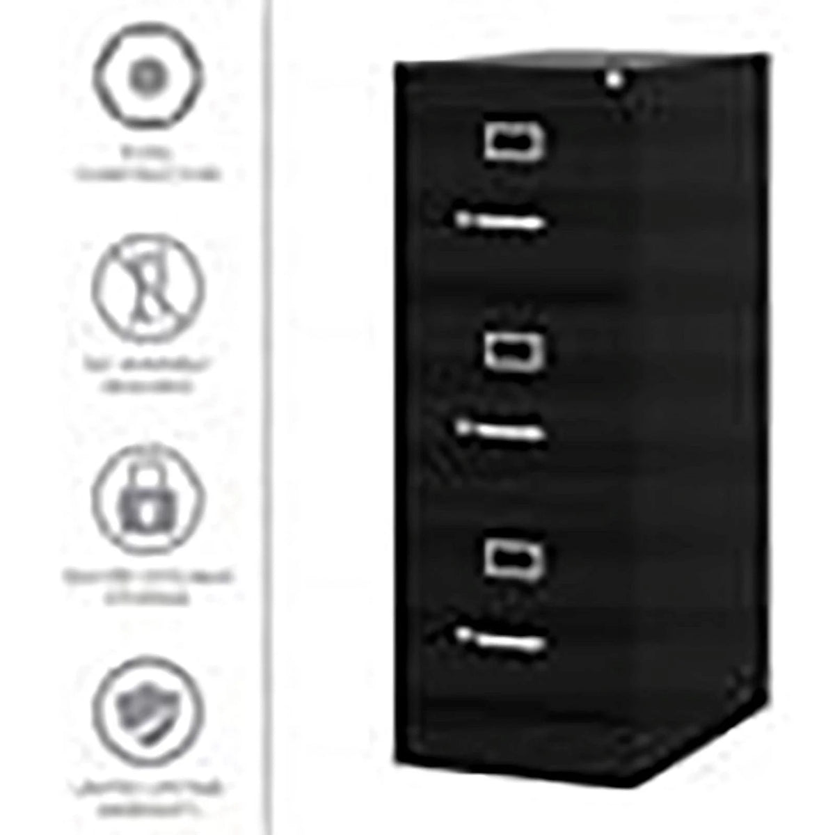 22" 3-Drawer Black Metal File Cabinet S67976