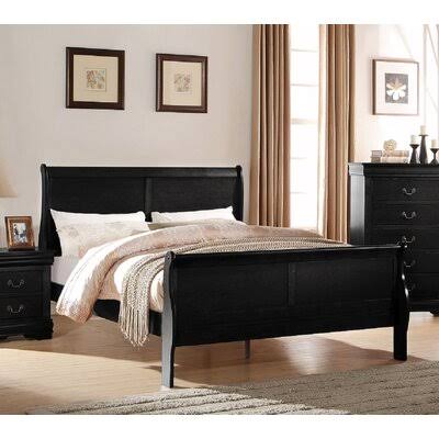 King Black Sleigh Bed I806