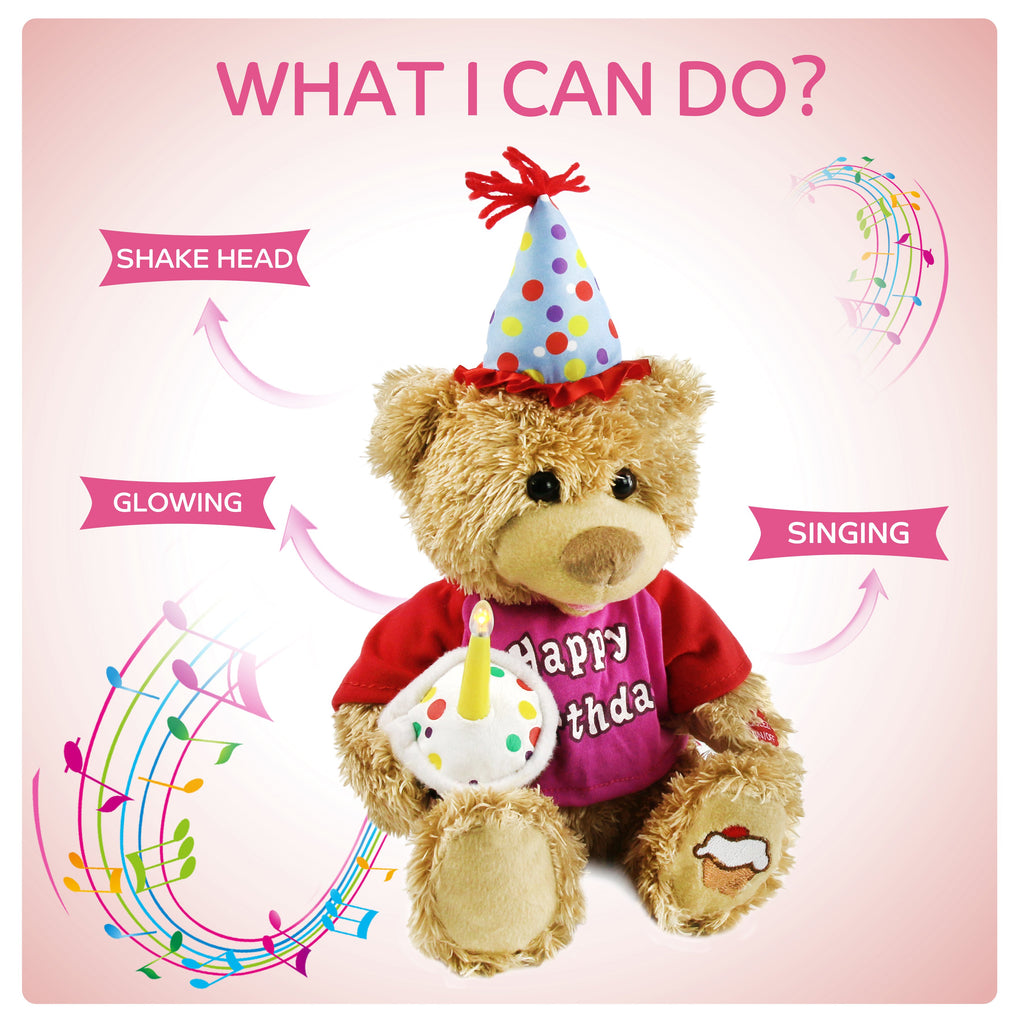 Brown 11'' Animated Stuffed Animal Singing Plush Toy U1960