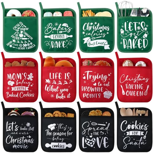 12 Pieces Heat Resistant Pot Holders and Oven Mitts B208