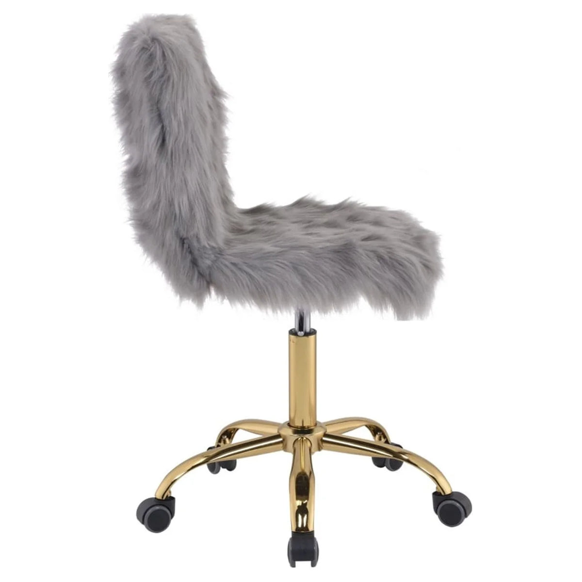 Gray Faux Fabric Swivel Office Chair V120024