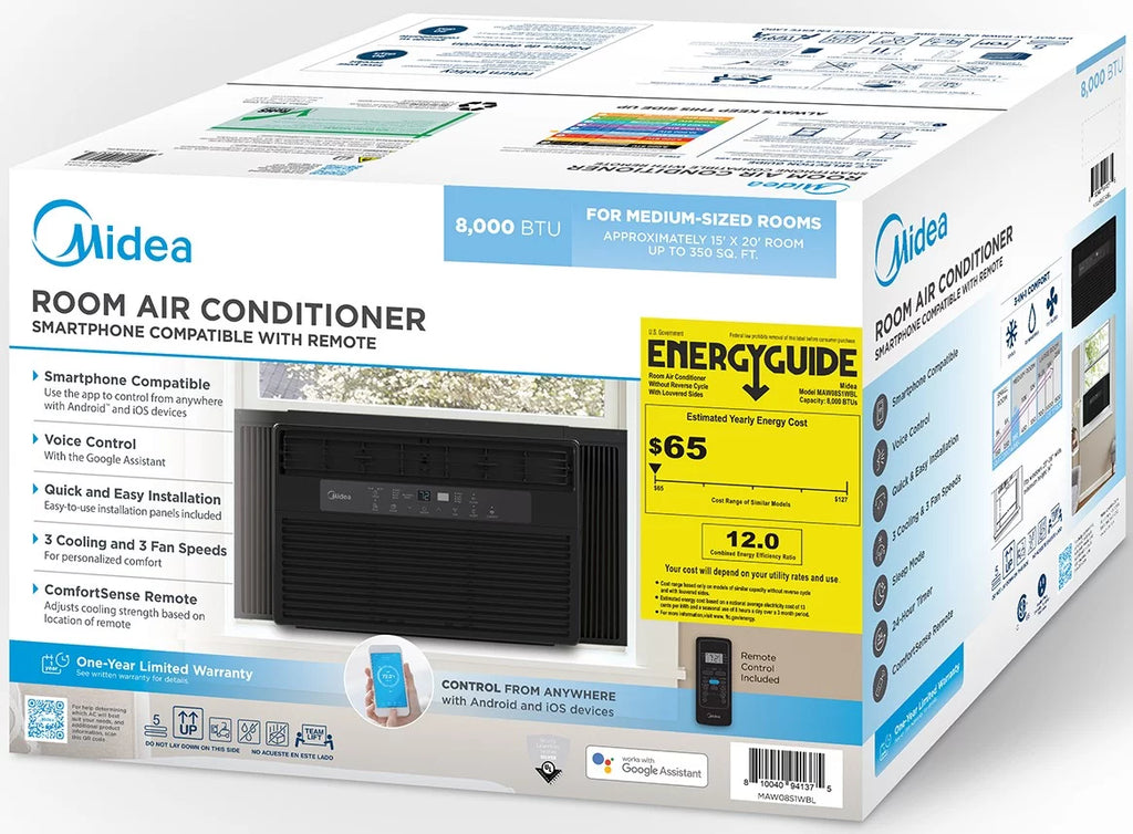 8,000 BTU 115V Smart Window Air Conditioner with Remote T22312