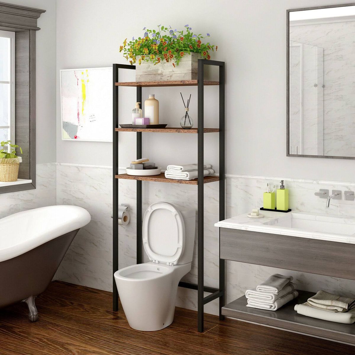 3-Tier Over The Toilet Cabinet Storage Rack D47426