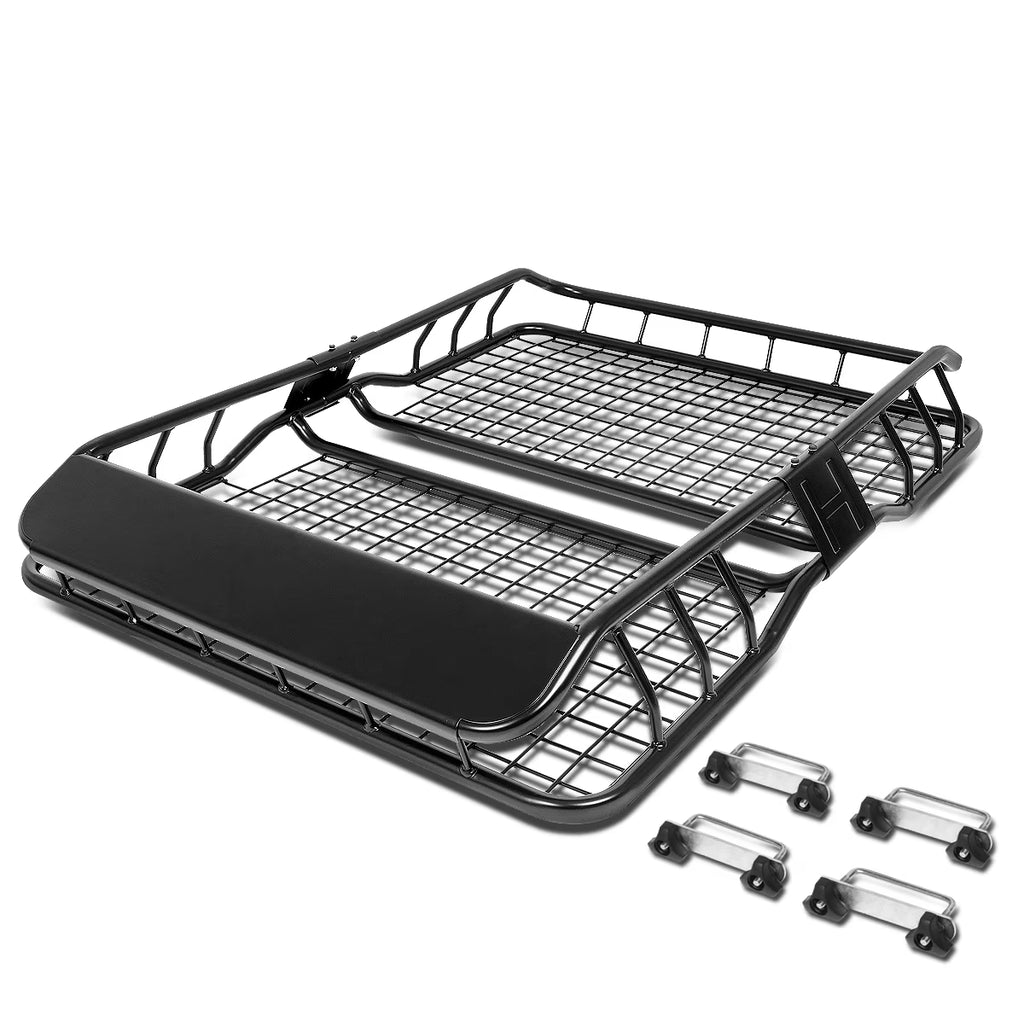 Black Steel Roof Rack Cargo Carrier Basket with Wind Fairing G159