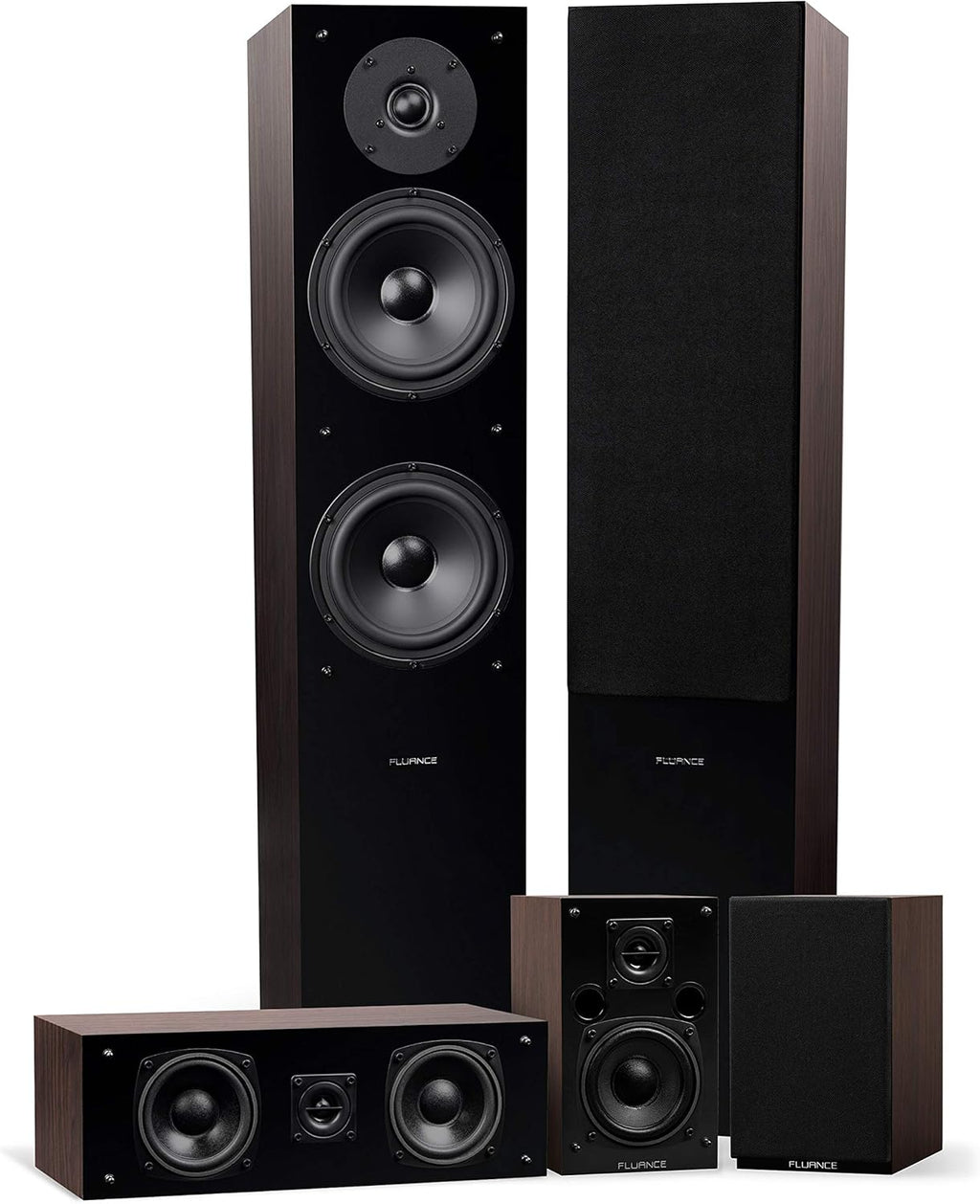 5.0 Channel Surround Sound Speaker System Natural Walnut V1116