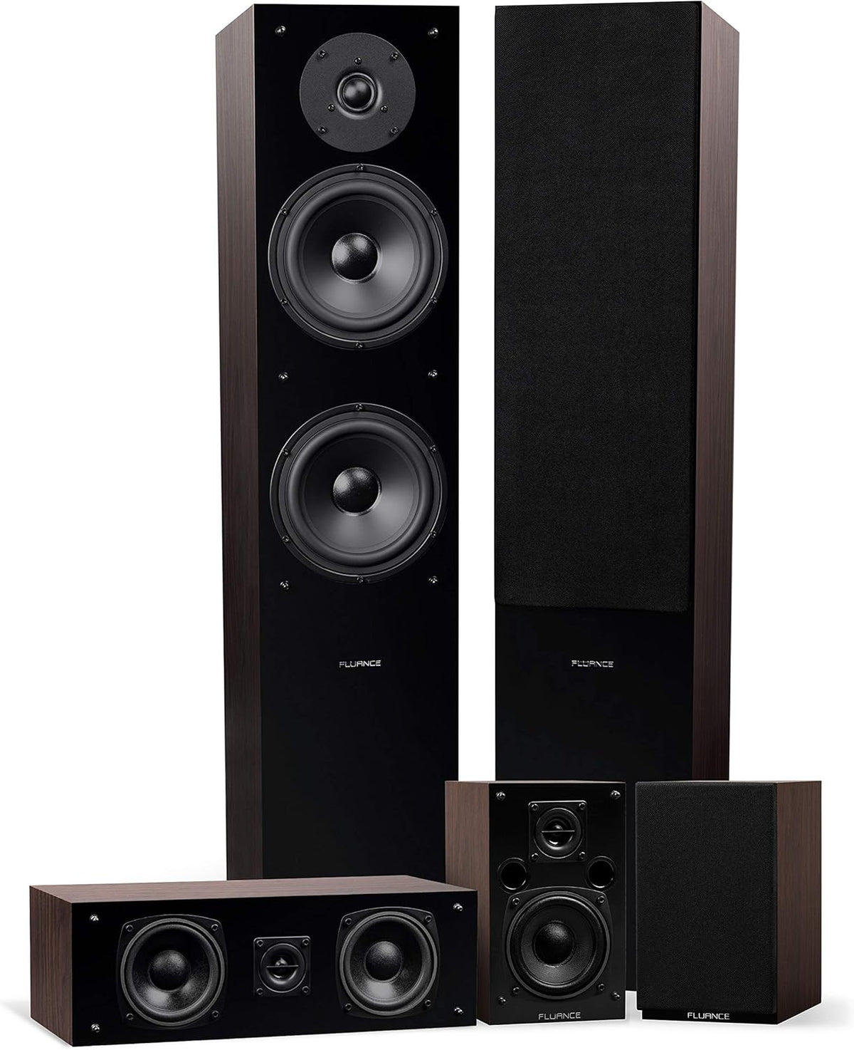 5.0 Channel Surround Sound Speaker System Natural Walnut V1116