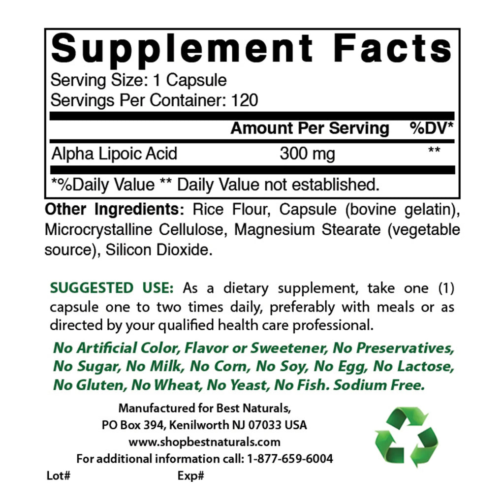 3 Pack Alpha Lipoic Acid 300 mg 120 Capsules N181147
