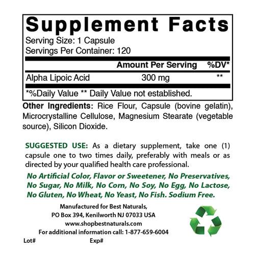 3 Pack Alpha Lipoic Acid 300 mg 120 Capsules N181147