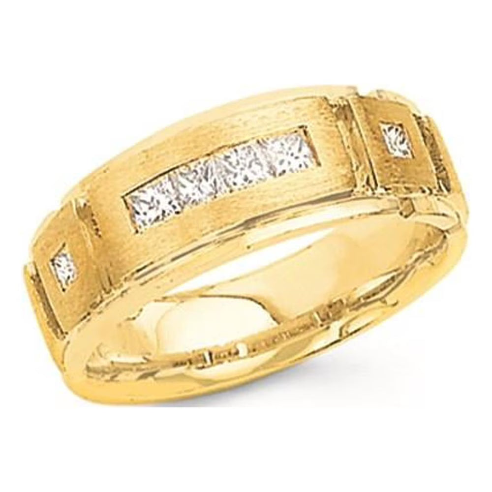 14K Yellow Gold Diamond Men's Band R44863