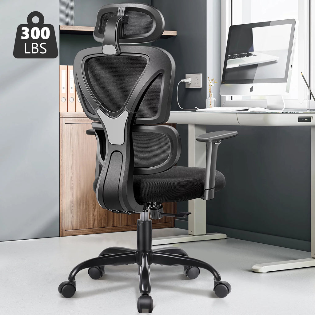 Black High Back Ergonomic Office Chair with Lumbar Support K425