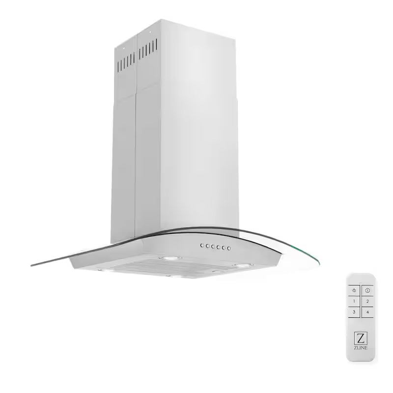 36 in. 400 CFM Convertible Island Mount Range Hood in Stainless Steel G53586