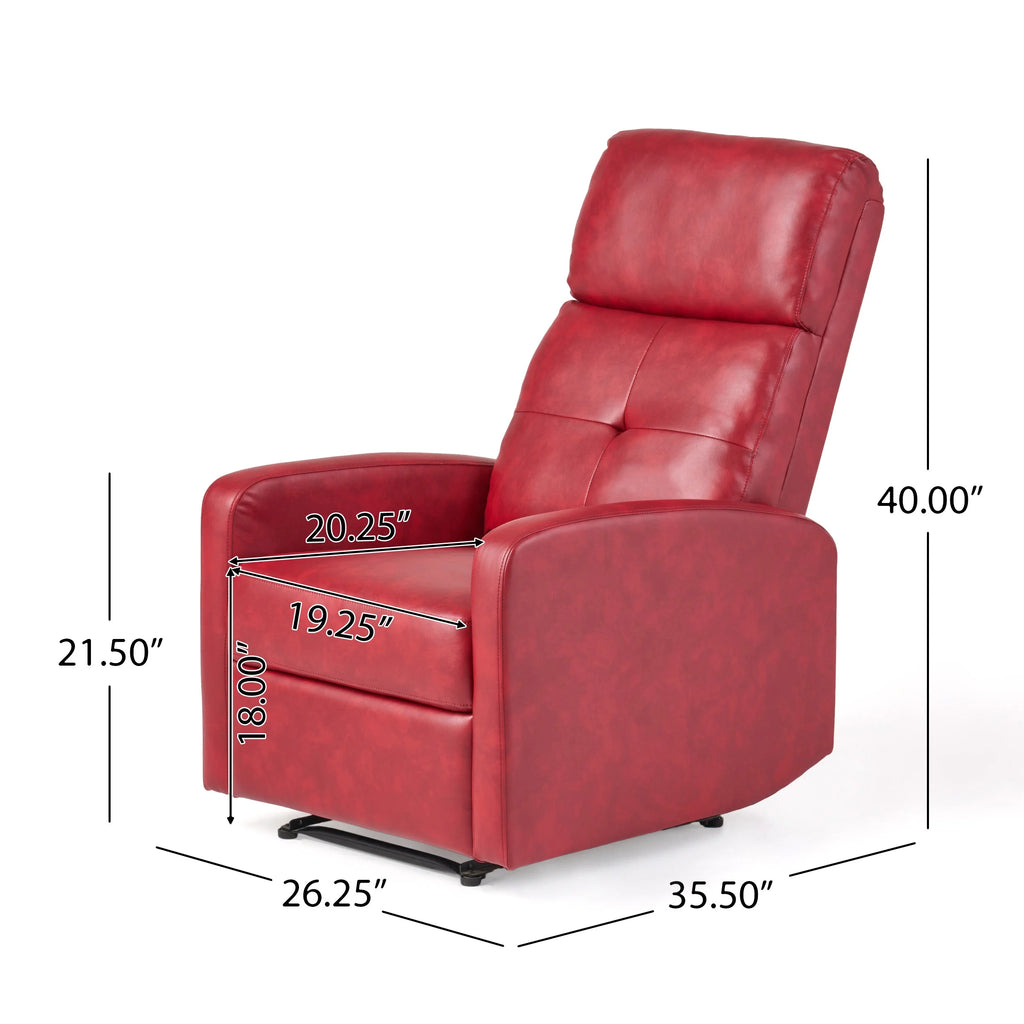 Red Faux Leather Recliner G337511