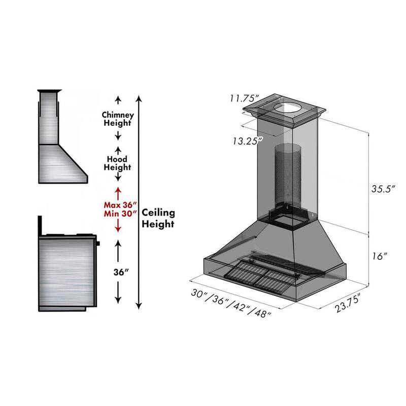 36 in. 700 CFM Ducted Wall Mount Range Hood D54538