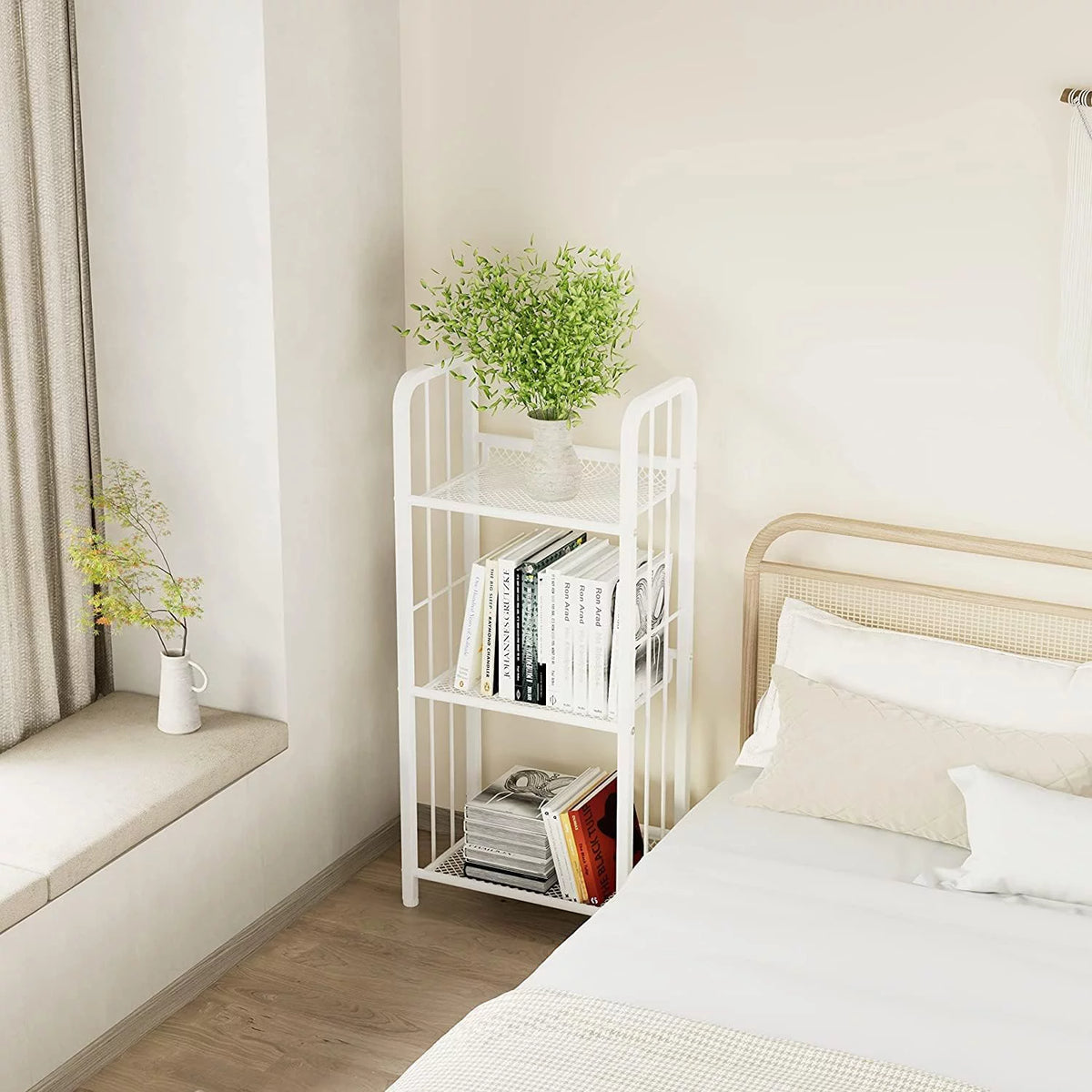White 3 Tiers Bookshelf Storage Shelf X268