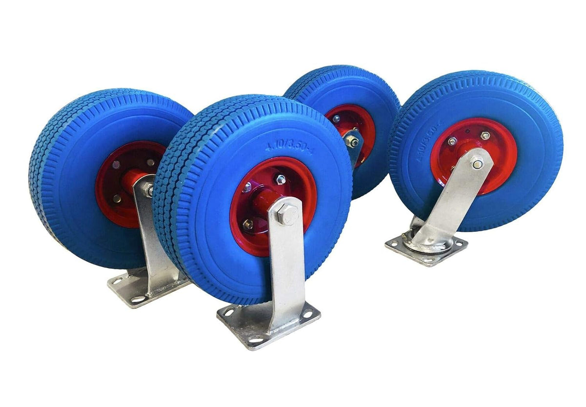 4-Pack of 10 X-Large Flat Free Casters (2 Swivel and 2 Fixed) 350 LBS Rated E794909