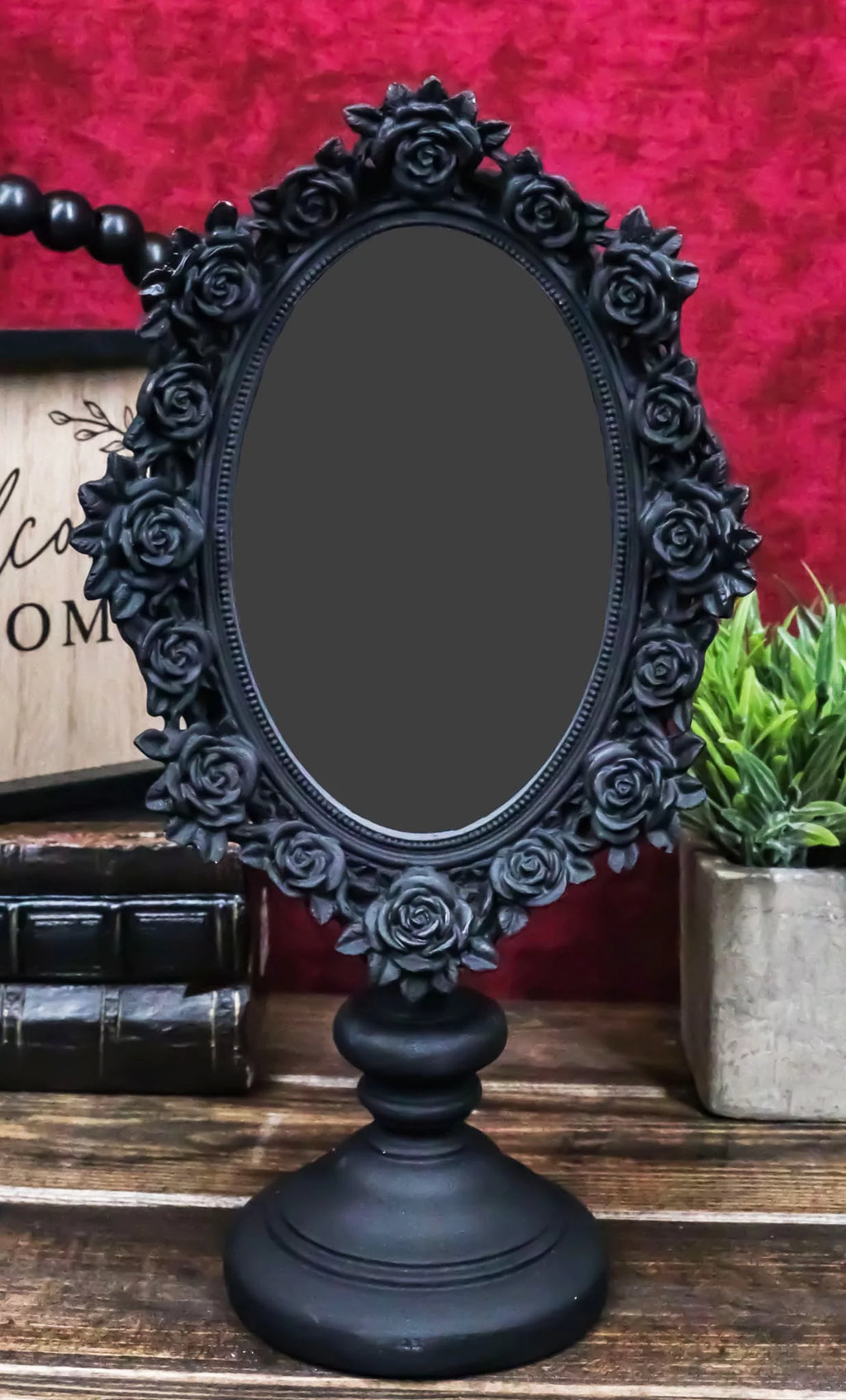 Black Floral Vanity Dresser Table Mirror P515278