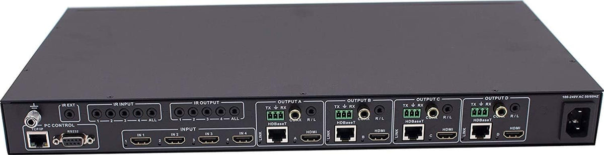 4x4 HDMI Extender Matrix with HDR Switcher & IR Control, RS-232, Loop Out, 4 Receivers Included A123946