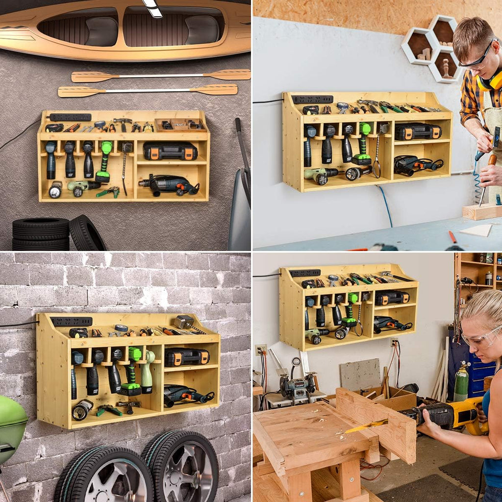 Wall Mount Drill Charging Station with 5 Hanging Slots P95934