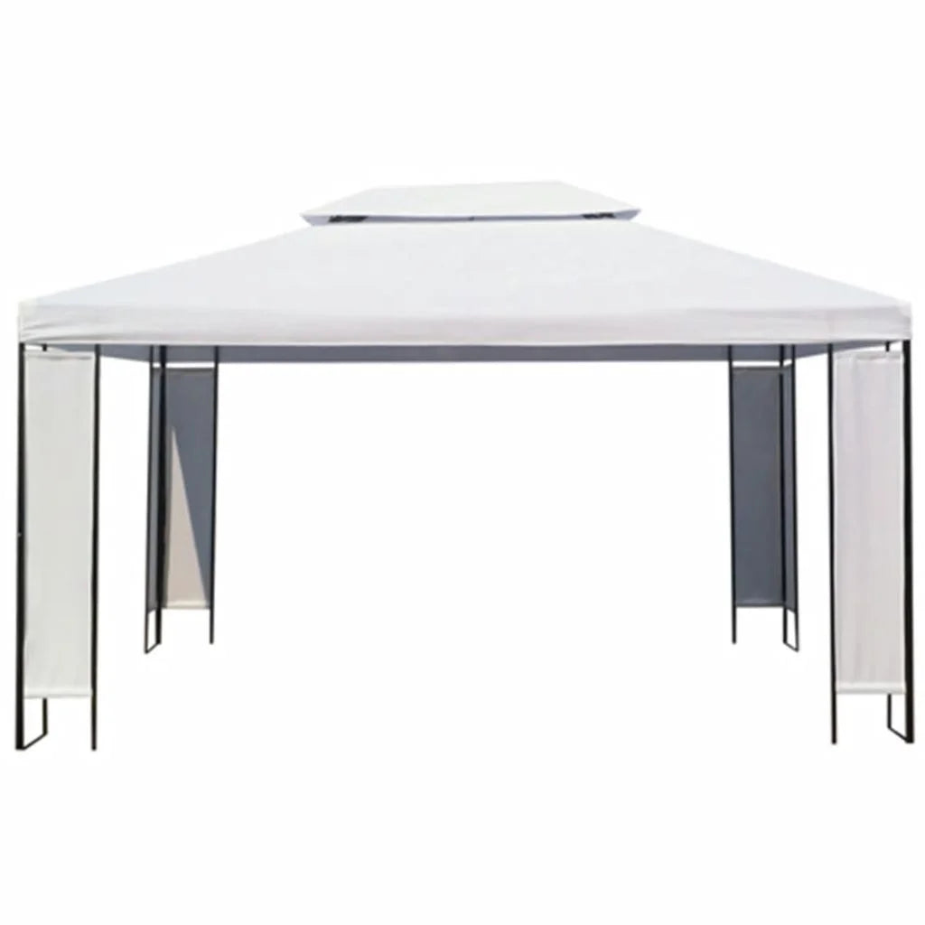 White Steel Frame Garden Canopy Tent Sun Shelter 118.1 x 157.5 Inches L205