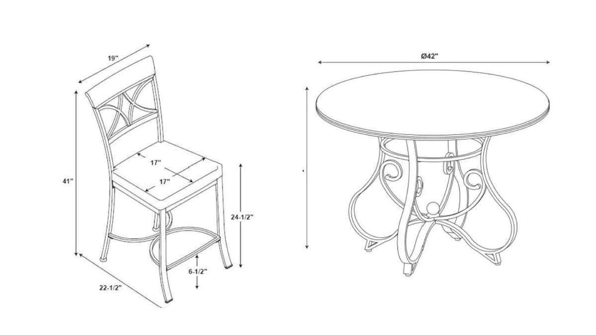 5 Piece Counter Height Dining Set A109