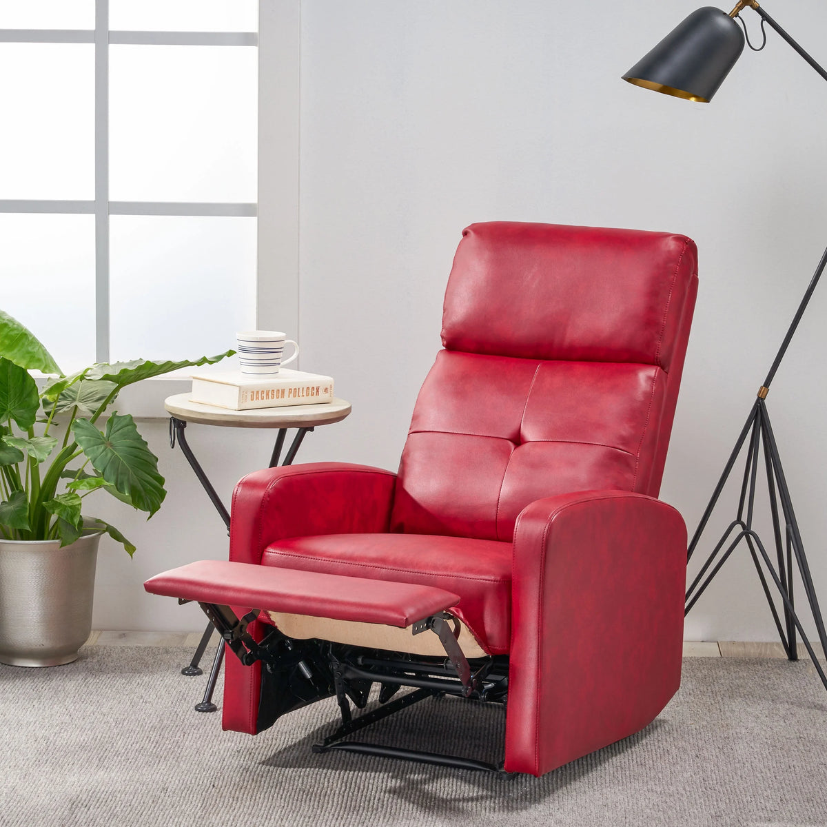 Red Faux Leather Recliner G337511