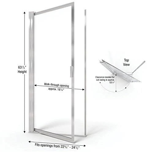 Clear Glass Shower Door Brushed Nickel Finish L855817