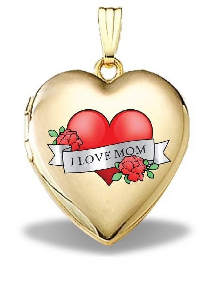 Solid 14K Yellow Gold Filled Heart Locket Necklace Pendant K45328