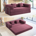 Foldable Sofa Bed, 81'' Folding Floor Couch, Compressed Convertable Sleeper Sofa, Memory Foam Couch with Pillow Back Support Armrest, 4-in-1 Futon Sofa Bed for Living Room, Black G228
