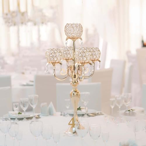 Black Metal Crystal Tea Light Candle Holders Set M941