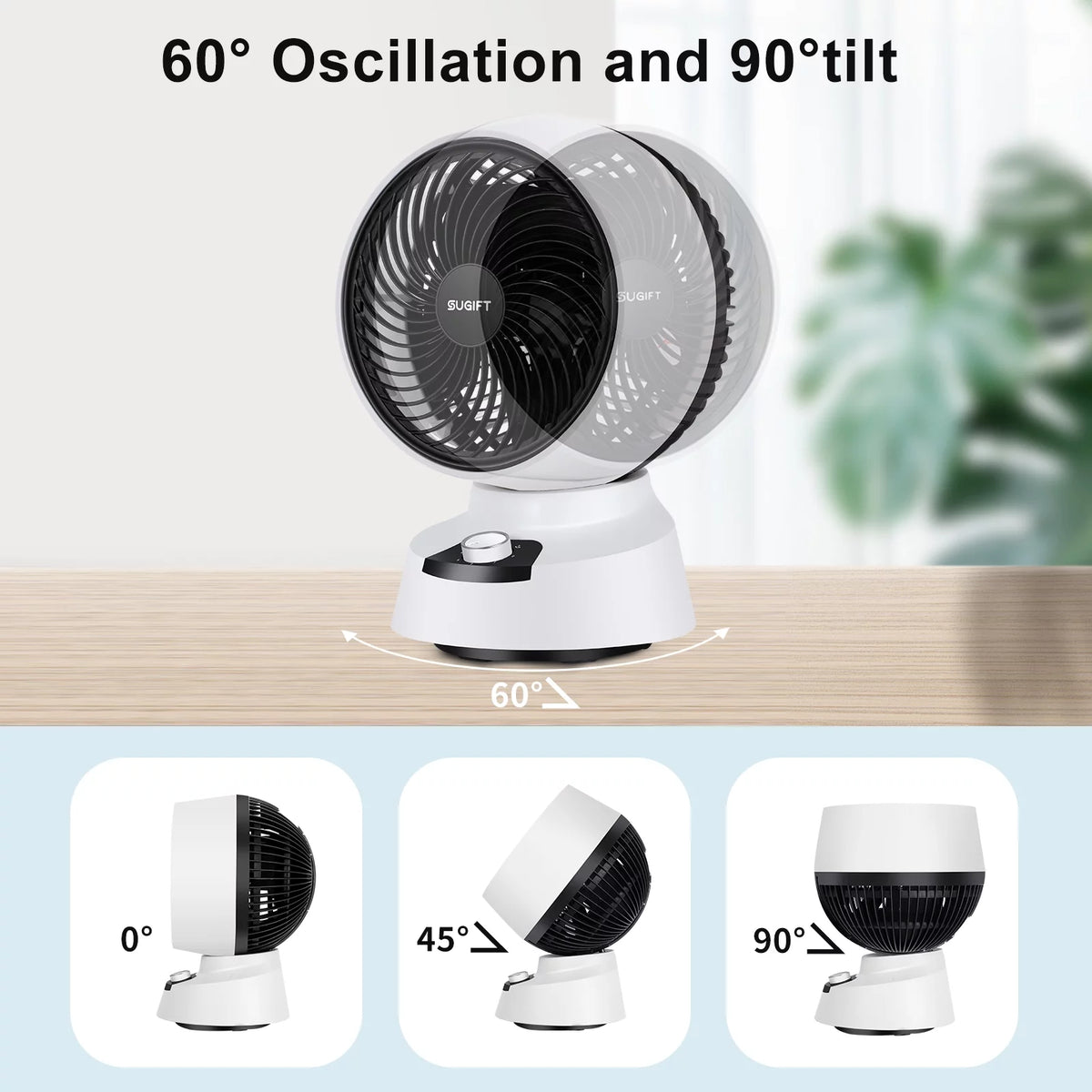 White 3 Speed Air Circulator Fan K2901