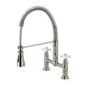Brushed Nickel Two-Handle Pull-Down Kitchen Faucet B359