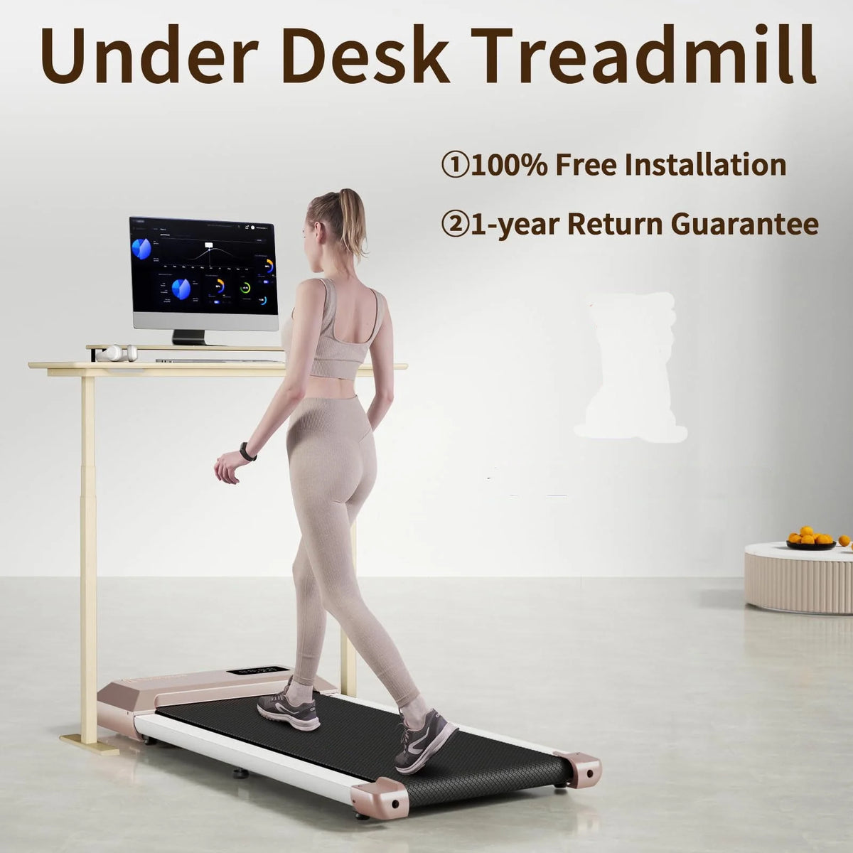 2.5Hp Ultra-Quiet Walking Pad Treadmill with Remote Control G317017
