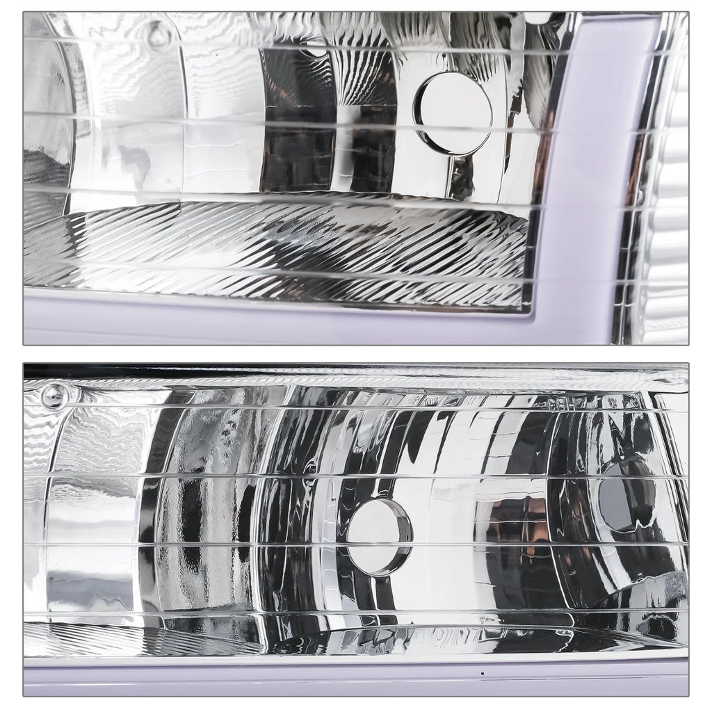 Headlights Assembly with LED Tube DRL for Chevy Silverado Suburban Tahoe Truck U36754