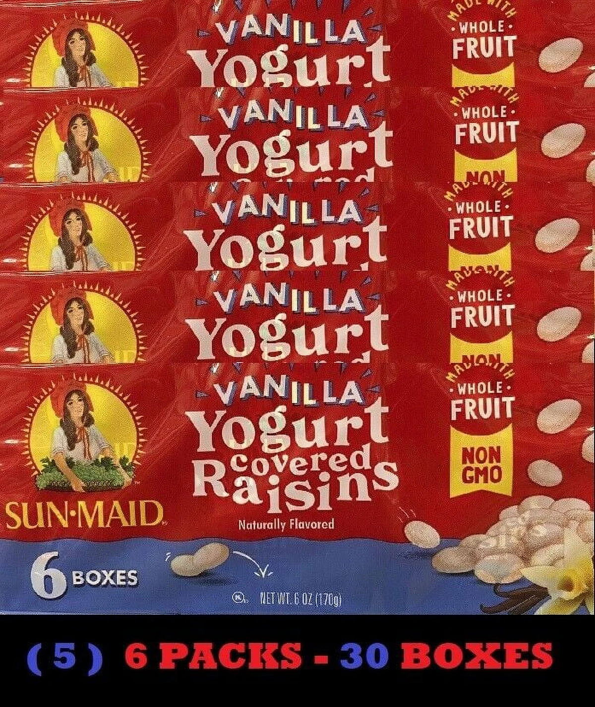 Vanilla Yogurt Covered Raisins 30 Boxes E6285