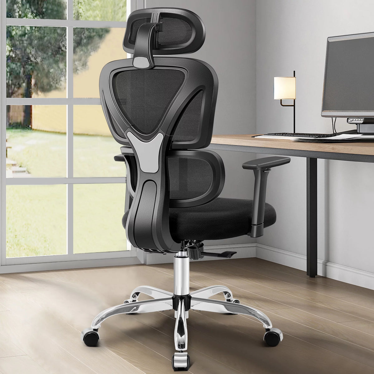 Black High Back Ergonomic Office Chair with Lumbar Support K425
