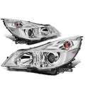Pair Projector Headlight Chrome Housing Clear Side Headlamps Left + Right I8545