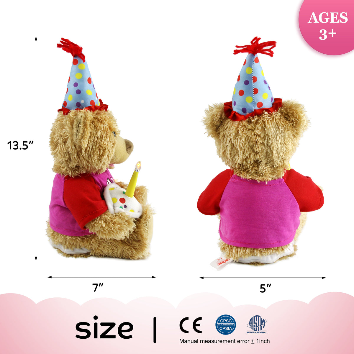 Brown 11'' Animated Stuffed Animal Singing Plush Toy U1960