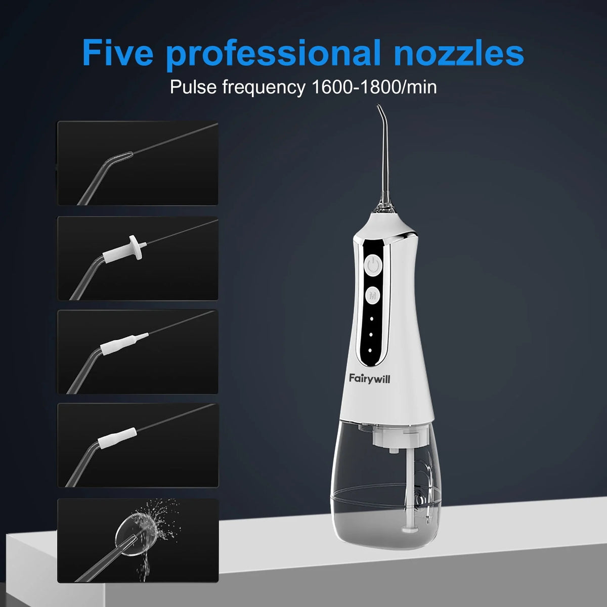 Cordless Water Flosser with 5 Modes 300ML Black N59875